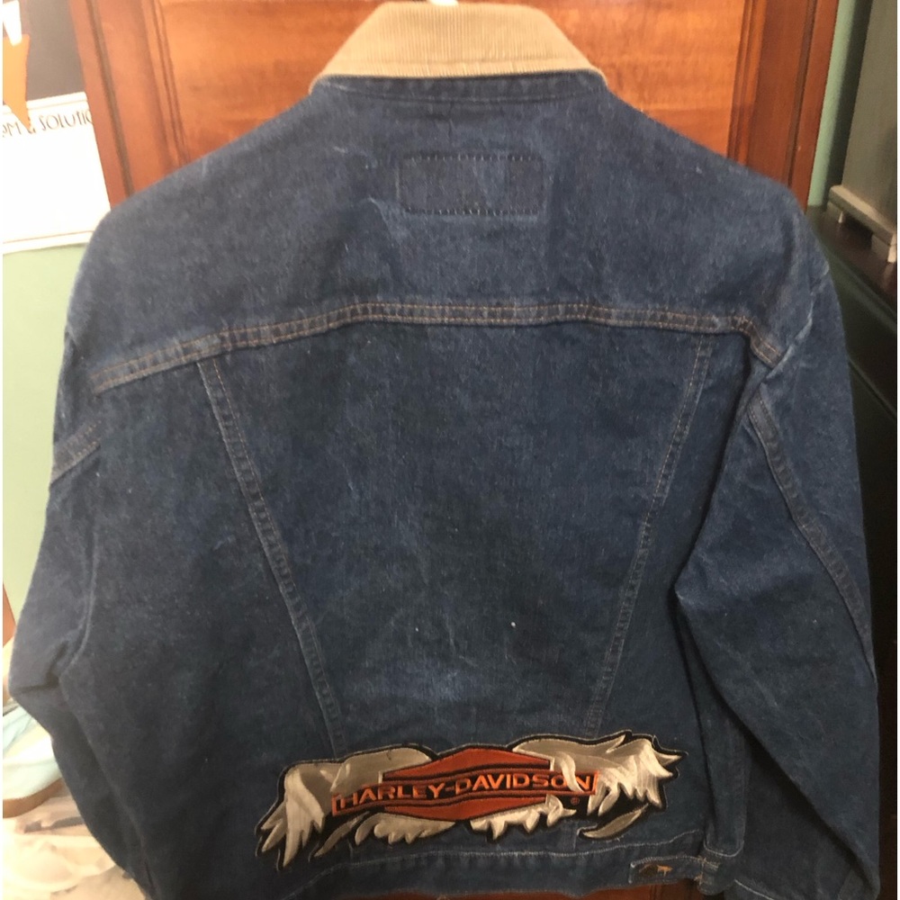 EUC Wrangler Authenic Western Jacket Harley Patch On Back Corduroy Collar - Picture 5 of 7